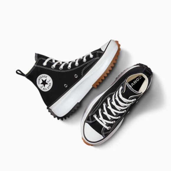 Converse Run Star Hike High Top Black White Gum Men’s 10 Women’s 11.5 New W/Box - Picture 4 of 11